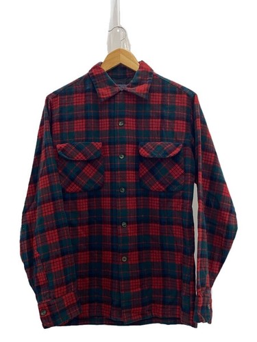 Pendleton 50S/Cuello Abierto/Camisa Manga Larga/M/Lana/Rojo/Cuello A Cuadros