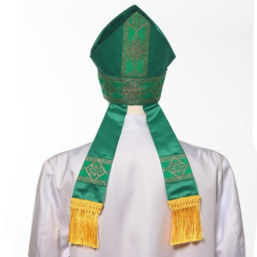 Catholic Bishop Hat Papal Mitre Hat Clergy Headgear Priest Hat for Liturgical - Picture 6 of 17