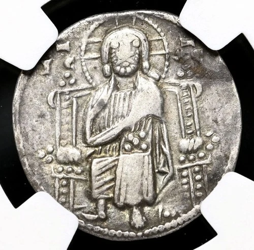 ITALY Venice. Jacopo Tiepolo 1229-1249 AD, Silver Jesus Christ Grosso, NGC XF45