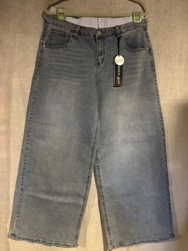 Madden Girl Ultra 90’s Wide Leg Light Wash Denim Jeans Size L W/ Boxer Insert - Picture 1 of 5