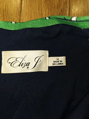 Eliza J Womens Green Floral Cotton Blend Casual Dress Size 14 - Picture 7 of 8