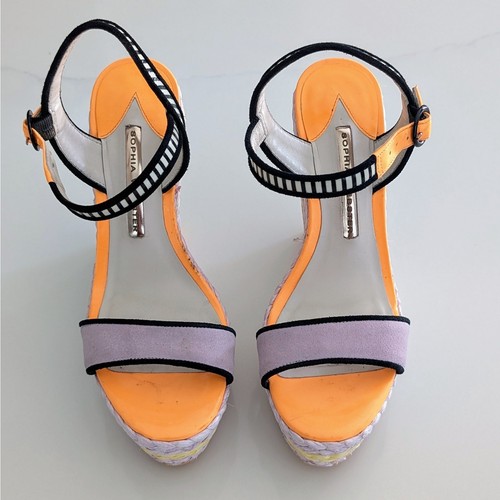Sandalias de cuña para mujer Sophia Webster Lucita multicolor gamuza y cuero talla 7 - Imagen 4 de 11