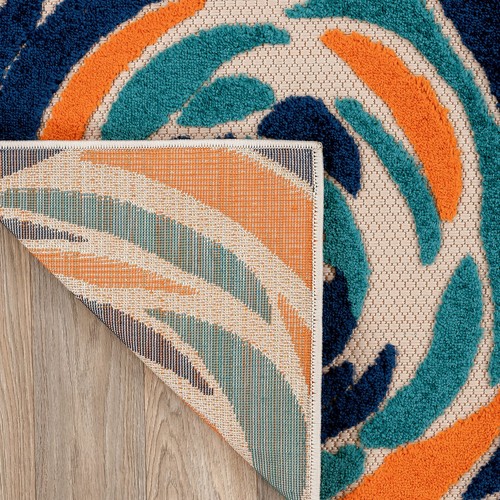 Modern Indoor/Outdoor Runner Rug - Ravenna Collection - Vibrant Floral Design... - Picture 5 of 5