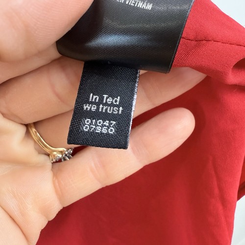 NEW Ted Baker EZZY Red Mini Knit Dress SCALLOPED PONTE Women Ted3 US8 Collared - Picture 8 of 17