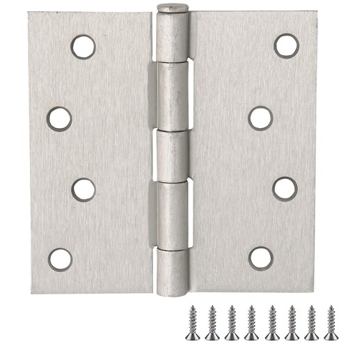 10 Pack Satin Nickel Door Hinges 4 Inch Steel Pre Lubricated Easy Install - Picture 1 of 12