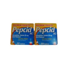 Pepcid AC Maximum Strength Acid Reducer 100 Tablets Slightly Dmgd Box 9/2027