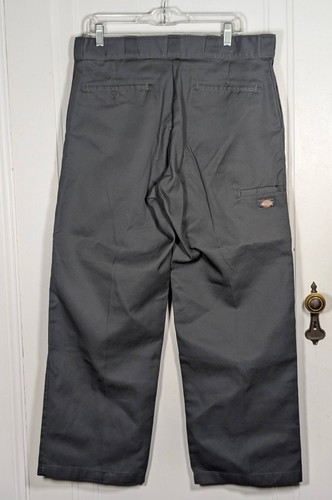 Dickies Pantalone da Lavoro Uomo Doppio Ginocchio Grigio Vestibilità Larga Y2K Taglia 36x30 (35x28) Baggy - Foto 2 di 3