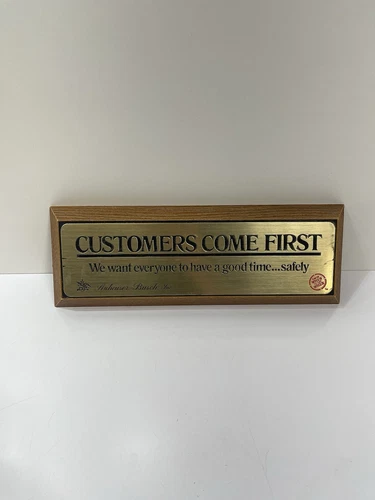 VTG RARE Anheuser Busch Customers Come First Beer Sign We Want Everyone To Have