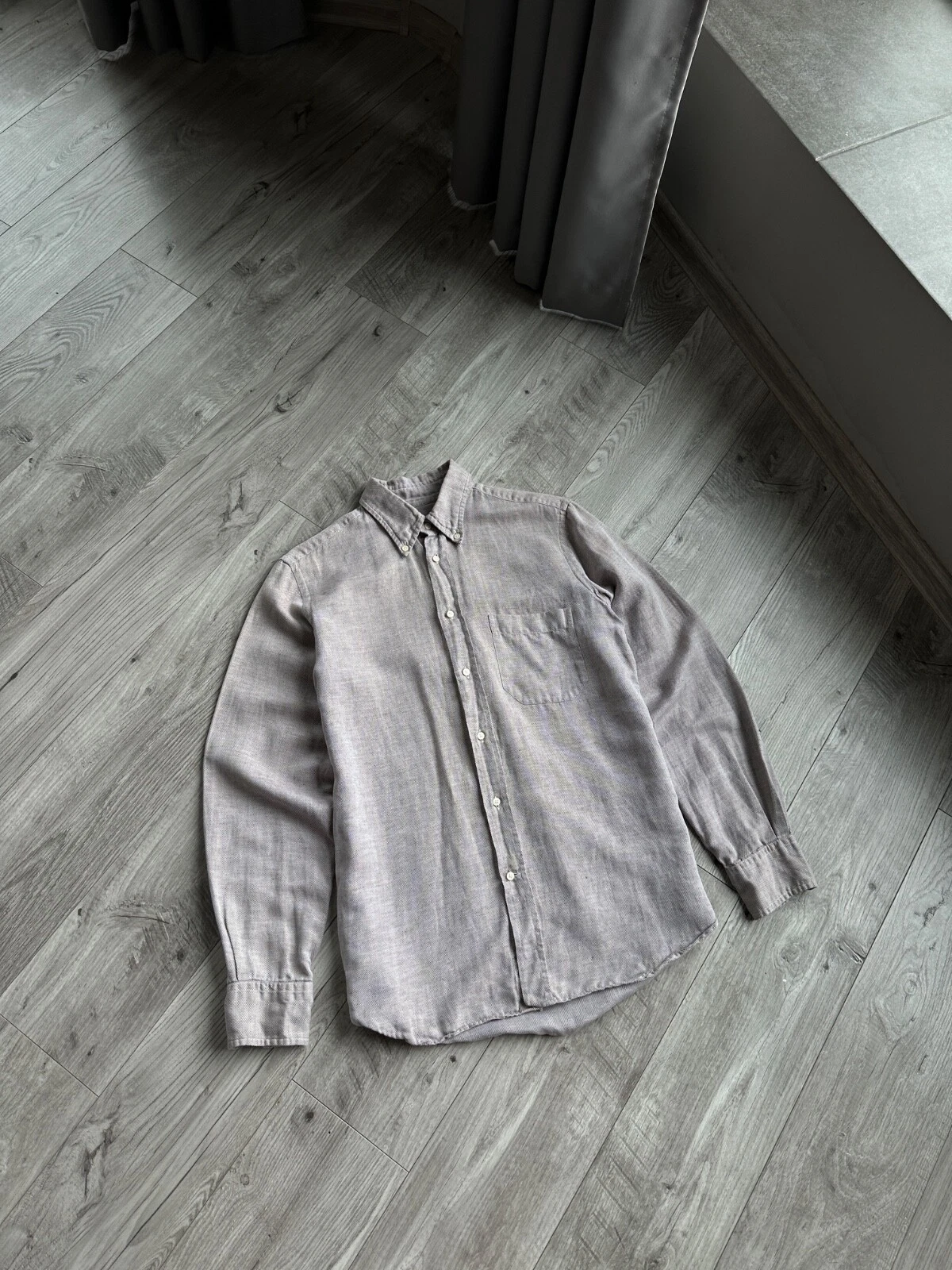 Corneliani men's linen cotton buttons up shirt Size: 39