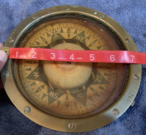 Vintage US Naval Magnetic Ship Hand Compass #5366 Found While Diving Off U.S - Picture 9 of 12