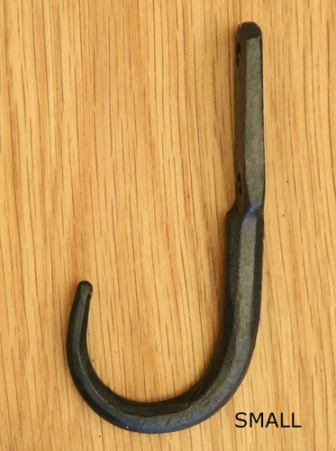 Small & Tiny Black Wrought Iron Butcher's Meat Hooks - Rustic Game & Beam Hook - Picture 3 of 5