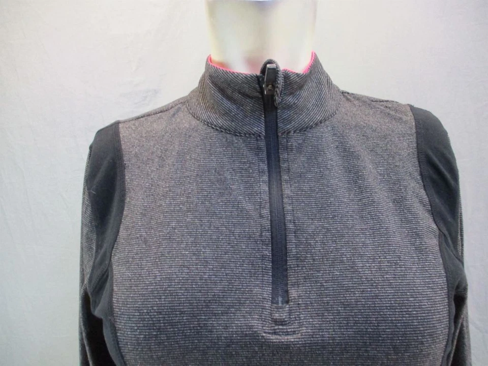 Top Pullover Kyodan Talla M Mujer Gris/Negro Atlético Manga Larga 1/2 Cremallera 7Y135 Foto 2 de 4