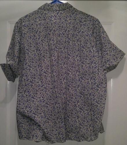 Venezia Womens Shirt Top Blouse Size 22 22W Blue White Floral - Picture 3 of 3