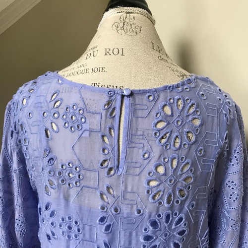 Abito midi donna Johnny Was Castillo occhielli manica viola media cotone seta - Foto 12 di 13