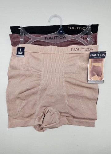 NAUTICA Women's M L XL 3 Pack Seamless Shaping Shorts Panties Black Brown Beige - Picture 2 of 7