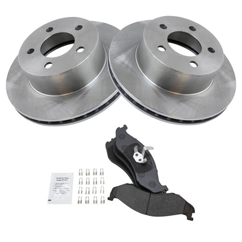 TRQ New Front Brake Pad & Rotors Kit For 1990-1999 Jeep Cherokee Comanche Grand - Picture 3 of 6