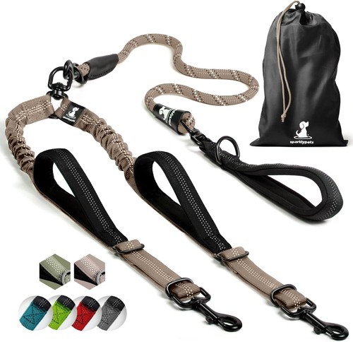 Dual Dog Leash with Bungee & Padded Handles - Perfect for Medium to Large Breeds - Picture 3 of 8