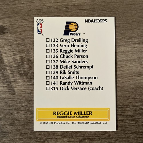 1990 NBA Hoops Reggie Miller Indiana Pacers 365 MINT - Picture 2 of 2