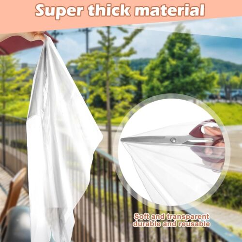 87x10 ft Reusable Window Insulation Kit - Transparent Film & Adhesive Straps - Picture 6 of 9
