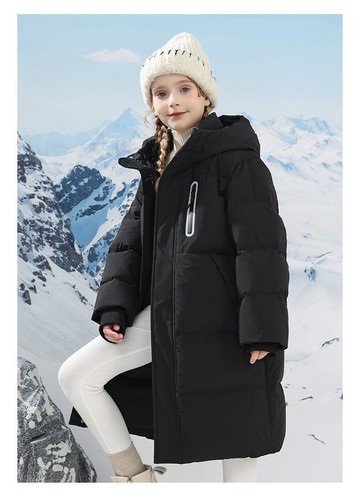 New Boys Girls Winter Hooded Parka School Jacket Long coat Outwear Padded Jacket - Picture 39 of 44