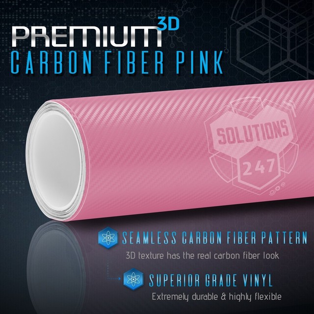 3D Pink Carbon Fiber Matte Vinyl Wrap Bubble Free Air Release Custom