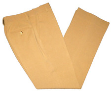 Women's LRL RALPH LAUREN Camel Gaberdine Wool Blend Flat-Front Pants Slacks 2/2P