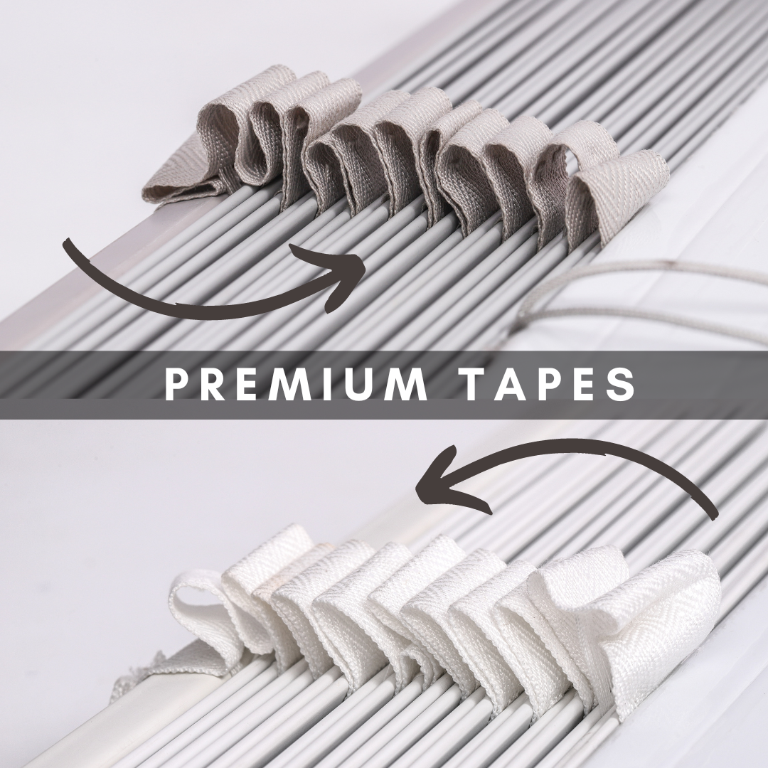 Faux Wood Wooden Window blinds 50mm slats with Tape & String Venetian Blind