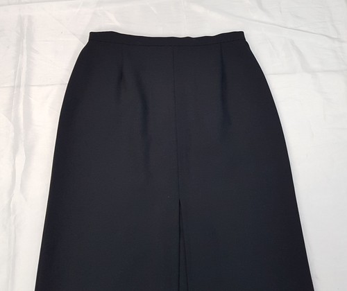 ST MICHAEL M&S SIZE 14UK L WAIST W29" WOMENS BLACK WOOL MIDI SKIRT BACK ZIP - Picture 2 of 24