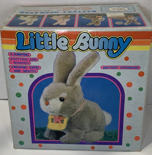 Juguete de peluche vintage Little Bunny a batería modelo de salto probado funciona - Imagen 2 de 10