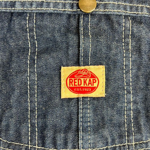 DE COLECCIÓN EE. UU. ROJO KAP INDIGO DENIM PETO ROPA DE TRABAJO AMERICANA ROCKABILLY 28W 32L - Imagen 3 de 16