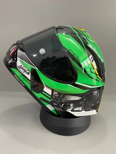 x14 Green Kawasaki Full Face Helmet Universal Racing Motorcycle Helmet - Picture 9 of 14