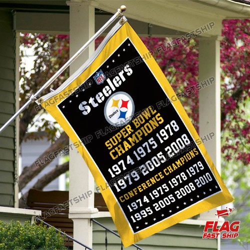 Pittsburgh Steelers Flag 3X5 Flag Banner Super Bowl Champions NEW FREE Shipping - Picture 11 of 16