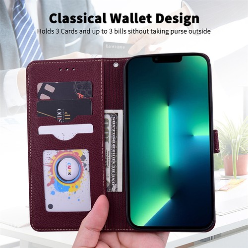 Magnetic Leather Flip Phone Wallet Case Cover For Samsung S23 FE/Ultra S22+/S21+ - Picture 6 of 59
