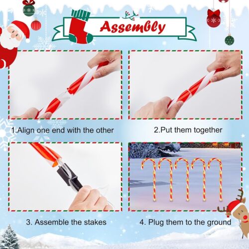 Brightown 20pc Jumbo Candy Cane Christmas Pathway Yard Lights 8-Modes LED 35"H - Picture 6 of 6