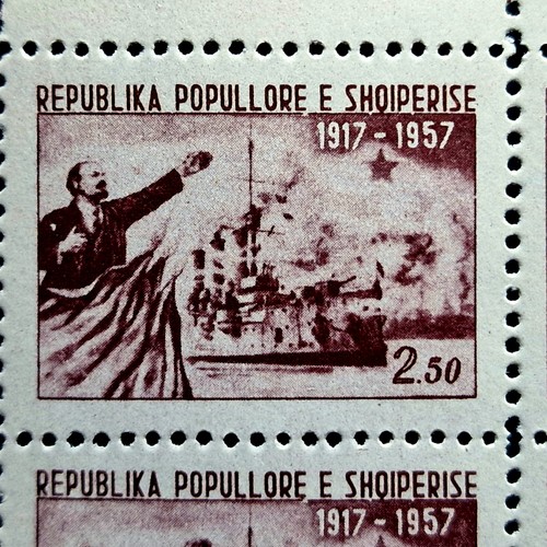 Albania 1957 MNH Quartblocks Lenin Soviet Ship 12 Stamps 4 Full Sets - Picture 2 of 6