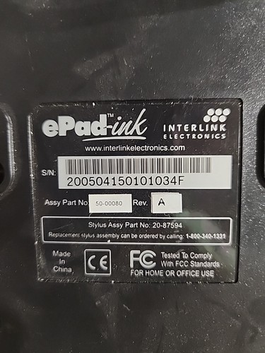 Interlink ePad Ink USB Signature Pad w/ Pen 50-00080 - Photo 4/4