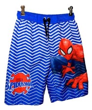 Marvel Spiderman Boys Polyester Swim Trunks Size Large 10/12 Waist 23"