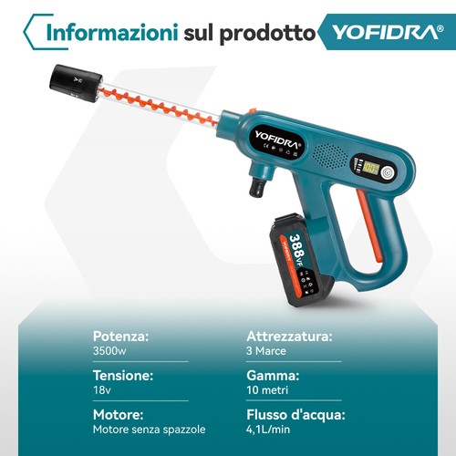 220Bar 3500W Idropulitrice a Batteria 6-in-1 Alta Pressione Dell'acqua Portatile - Bild 13 von 28