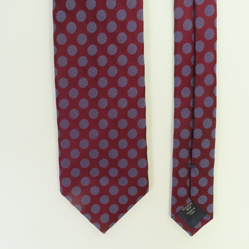 Ermenegildo Zegna Tie Mens Red Blue Polka Dot 3.5" 60" Long Italy - Picture 5 of 6