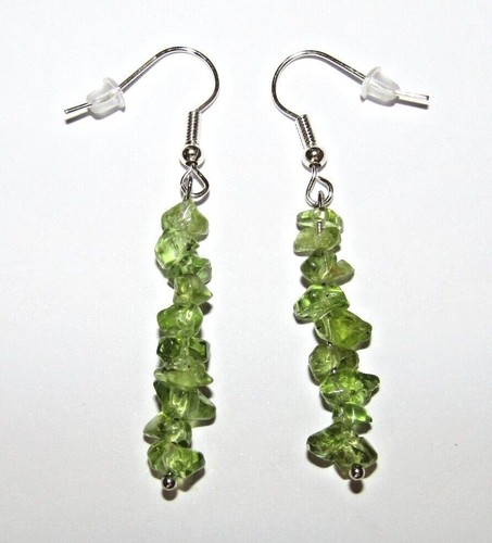Huge choice PERIDOT dangle earrings in silver with silver wires fast UK delivery - Picture 91 of 104
