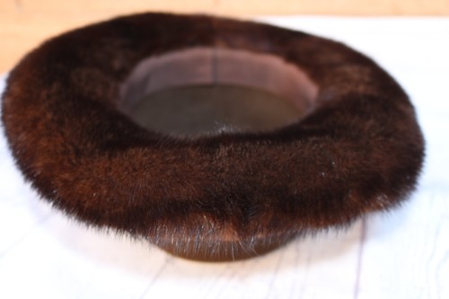 100% Wool Felt and Natural Mink Fur Brim Women's Hat, Vintage Winter Wool Hat - Bild 10 von 22