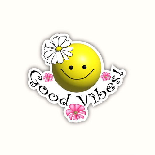 Cute Good Vibes Vinyl Stickers Waterproof Decal for Car Laptop Bottle Phone - Picture 7 of 10