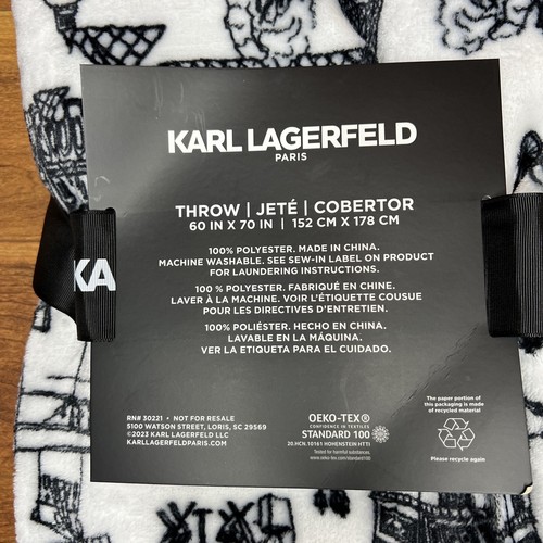 Karl Lagerfeld Paris 60 X 70 Inch Plush Throw Blanket Soft Luxury Fast Ship NWT - Picture 4 of 5