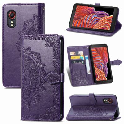 Handyhülle Schutz Case für Samsung Galaxy X 5 5s Flip Cover Tasche Etui Violett