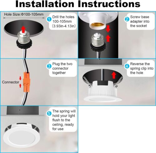 4inch Smart LED Recessed Downlight Lighting 9W RGBWC Dimmable Ceiling Lights US - Picture 3 of 13