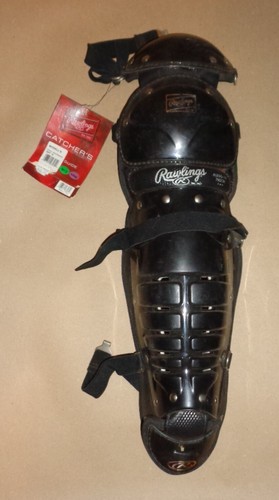 RAWLINGS YOUTH CATCHER SHINS - BASEBALL SOFTBALL - BLACK – MOD76DCW-B – UNUSED - Picture 3 of 10