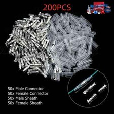 200PCS 4.0mm Bullet Terminal Car Electrical Wire Female  Male Connector Set