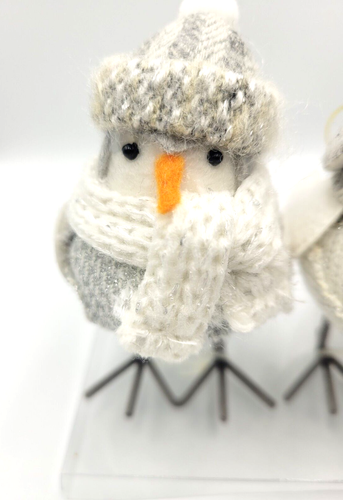 "Set of 3 Mini Fabric Bird Ornaments - Happy Holidays Gray - 2023 - Walgreen Co - Picture 9 of 14