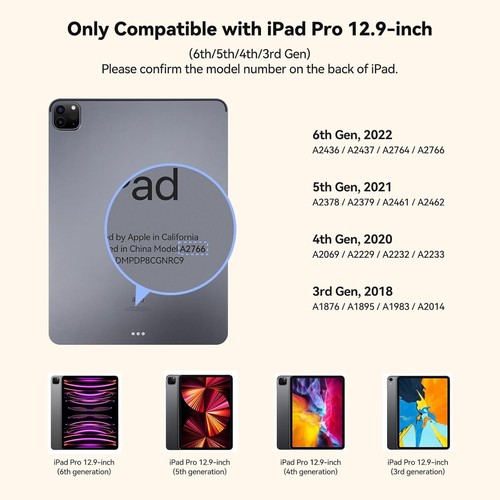 AUSDOM iPad Pro 12.9 Magic-Style Keyboard Case - Picture 2 of 9