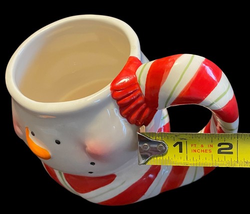 snowman christmas mug red white stripes - Picture 11 of 13